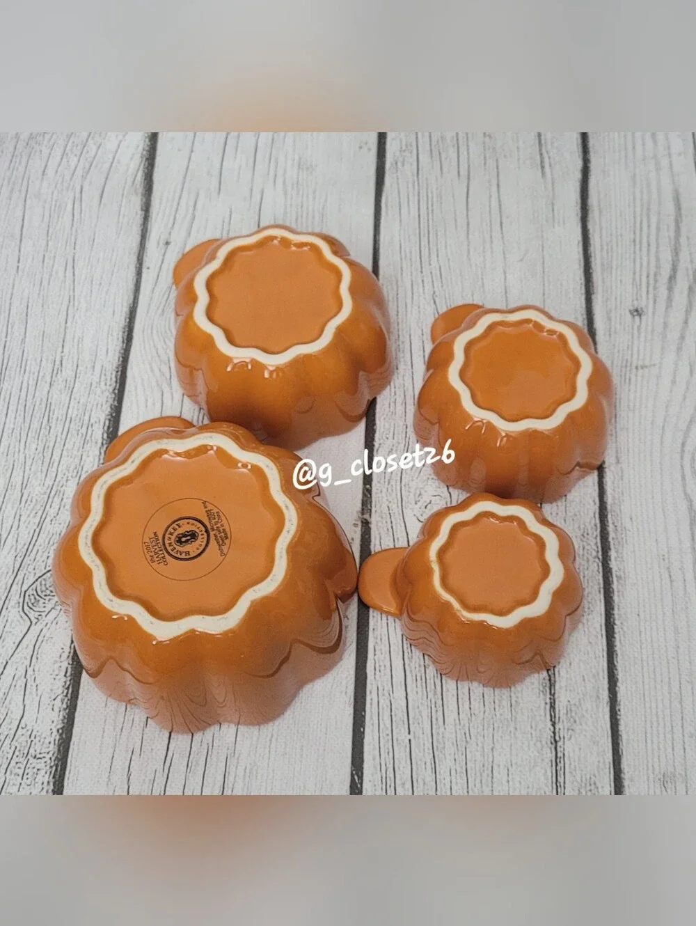 Haven & Key Pumpkin Orange Ceramic Measuring Cups - Set of 4